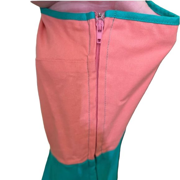 NWOT MODCLOTH | RARE Pink Green Full Swing Midi Skirt Dress fit flare 2X 20 22 - Picture 7 of 9